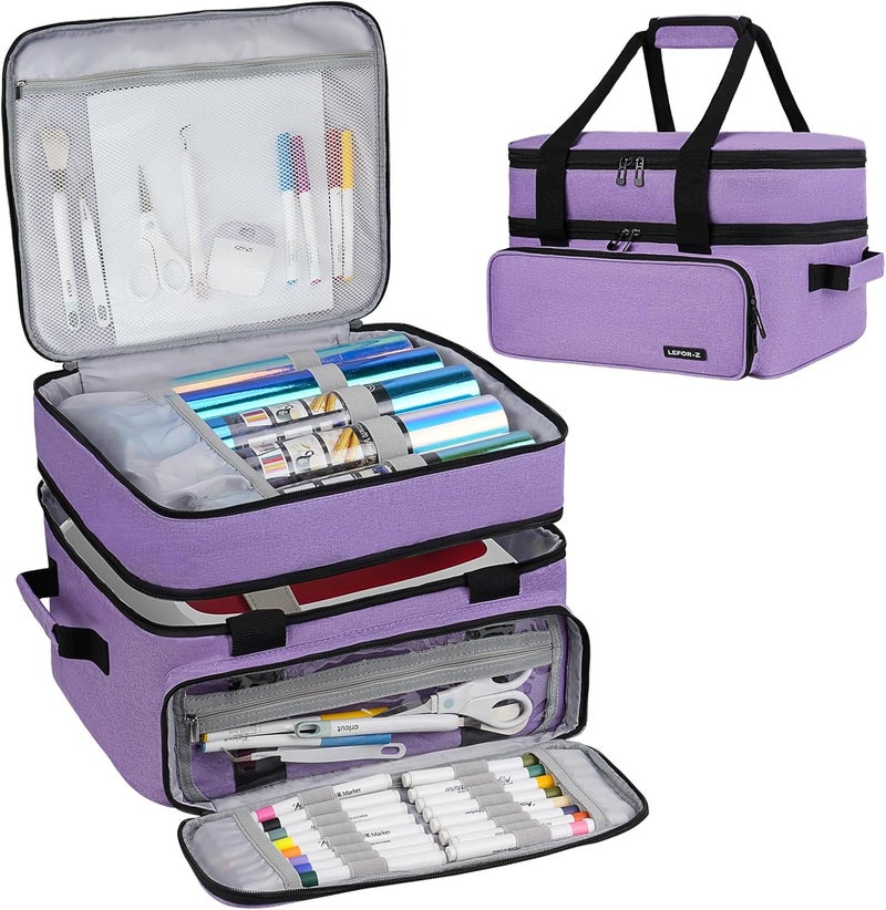 LEFORZ Carrying Case Compatible with Cricut EasyPress 2/Cricut EasyPress3 (9"x9",10"x10",12"x10"),Double-Layer Heat Press Machine Storage Bag Fits for Htvront(10"x10"),Tools and Accessories,Easy Press Mat - Image 1